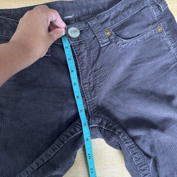 RARE Vintage True Religion Joey Big T Brown Corduroy Cropped Raw Hem Women’s 32 - Picture 14 of 16